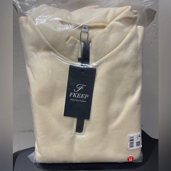 Womens Sweatsuits 2 Piece Half Zip - CREAM - Picture 2 of 6